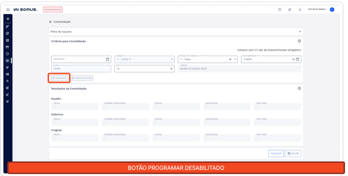 Figura 10: Botão Programar