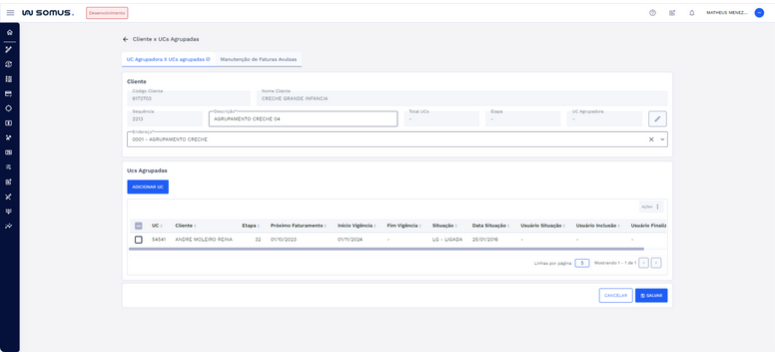 Figura 11: UC adicionada na lista