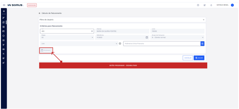 Figura 11: Botão Programar