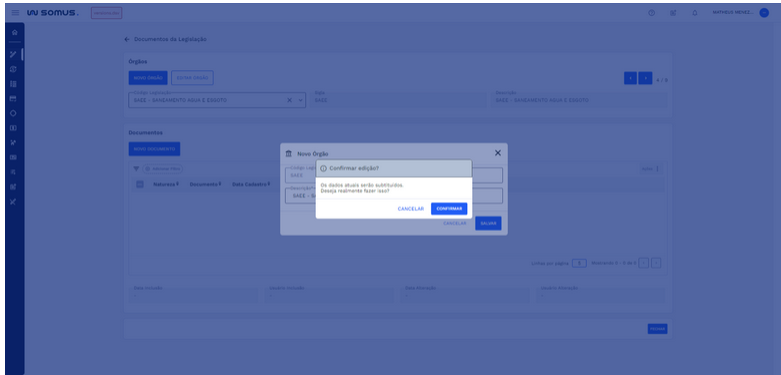 Figura 12: Caixa de Diálogo: Confirmar Edição