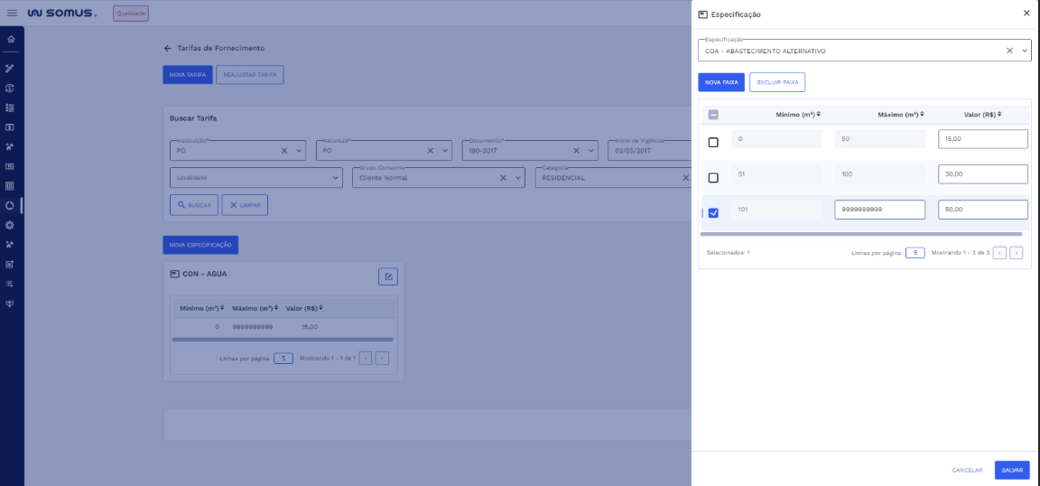 Figura 15: Nova Faixa - Inclusão
