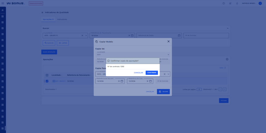 Figura 15: Caixa de diálogo - Confirmação de cópia da apuração