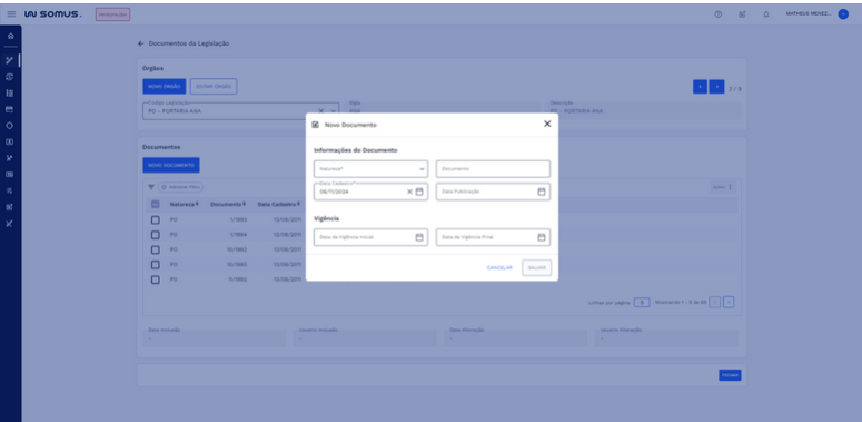 Figura 15: Janela Novo Documento