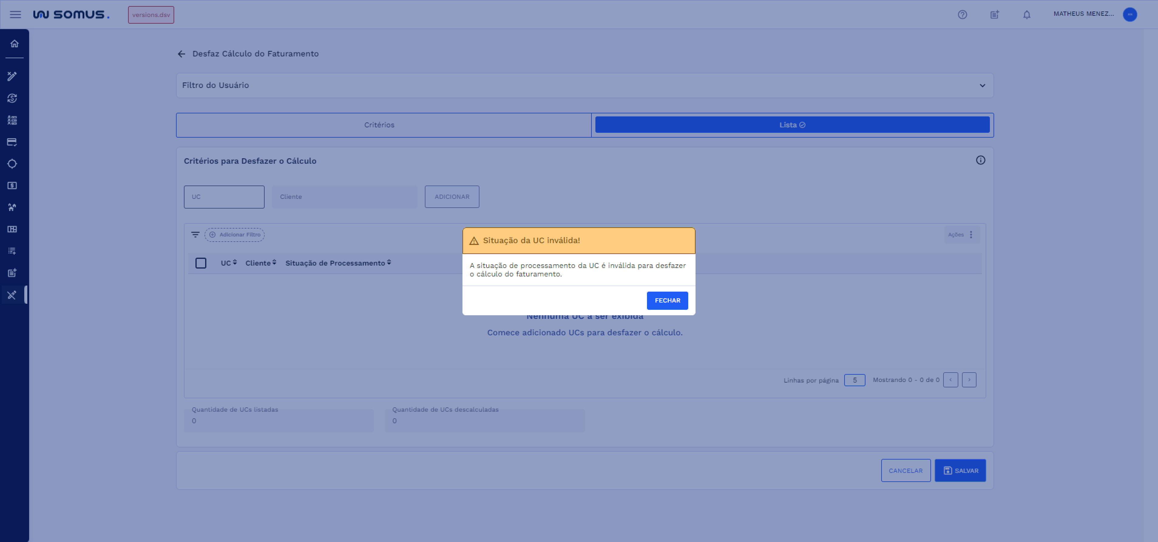 Figura 18: Exemplo de UC inválida