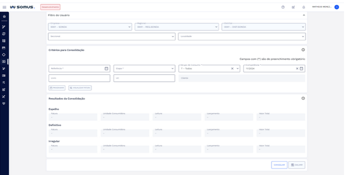Figura 2: Tela inicial - Consolidação