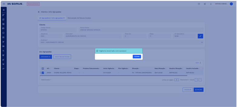 Figura 17: Aba UC Agrupadora x UCs agrupadas – Vigência encerrada