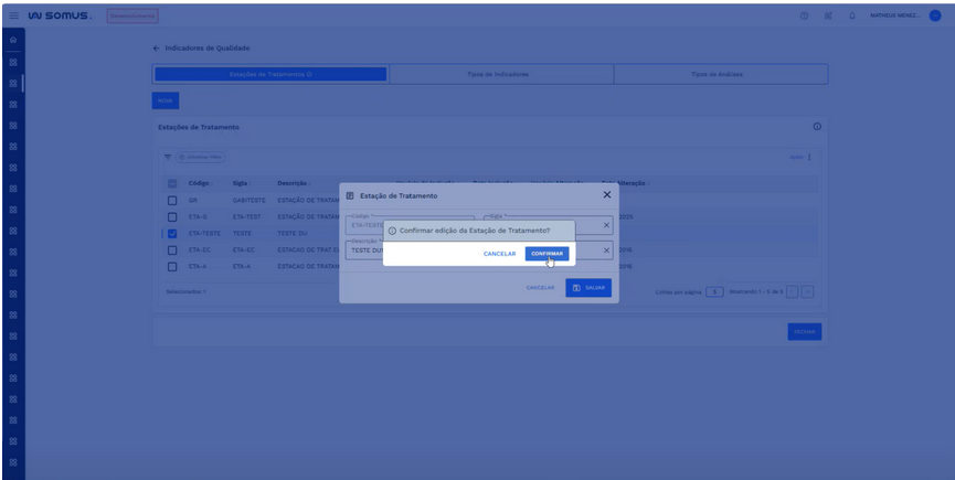 Figura 26: Caixa de diálogo - Confirmação de edição