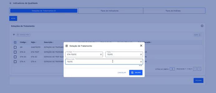 Figura 33:  Janela de cadastro preenchida - Botão salvar ativado