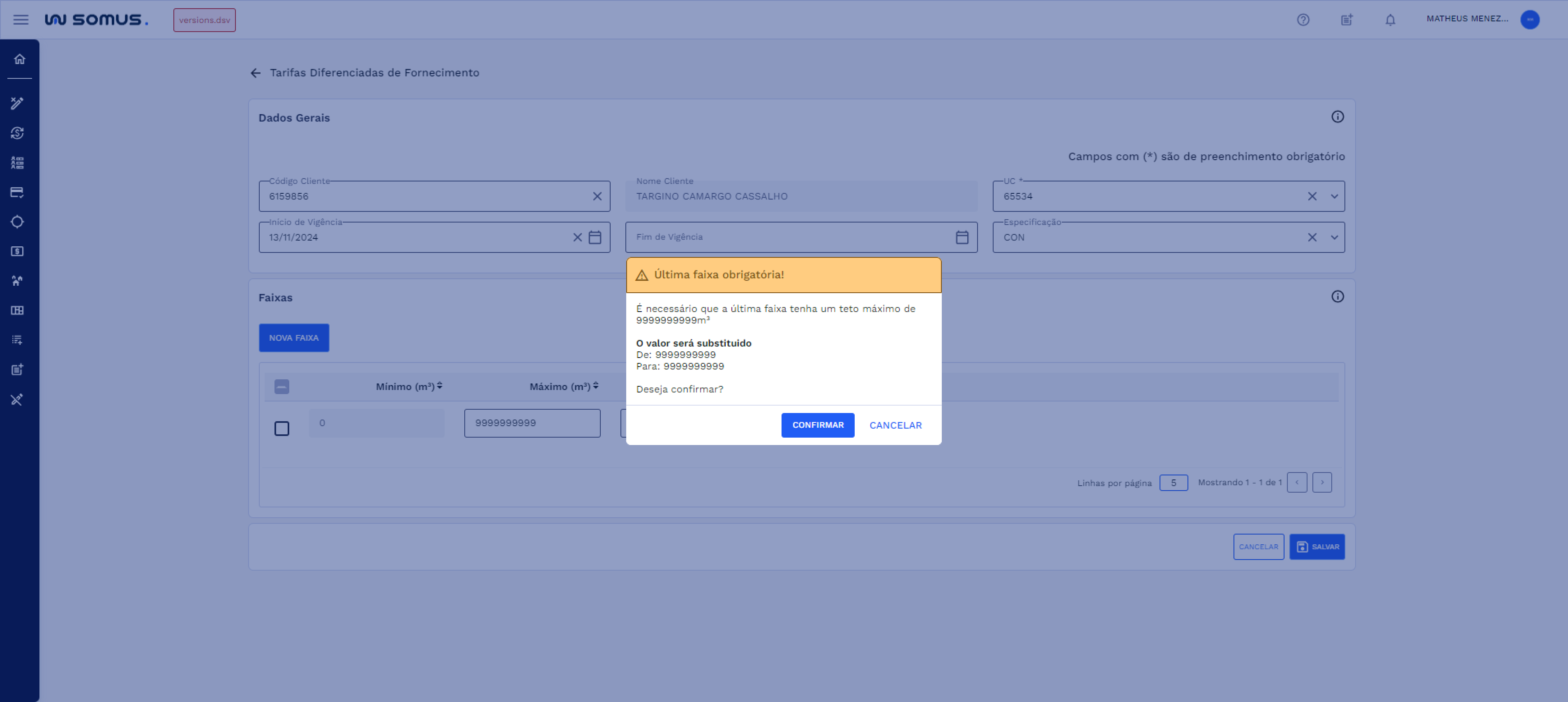 Validação de Faixa