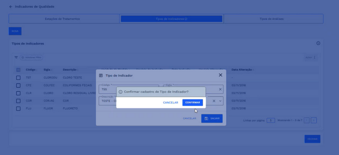 Figura 47: Caixa de diálogo - Confirmação do cadastro