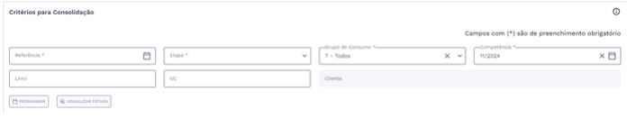 Figura 5: Seção - Critérios para Consolidação