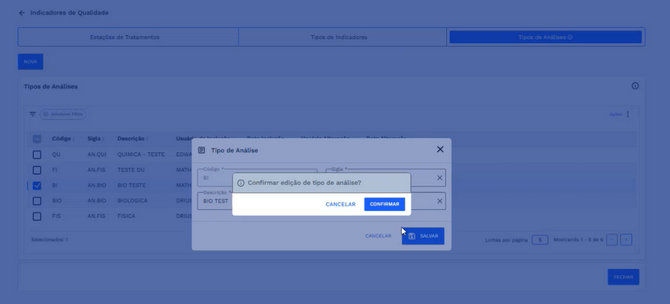 Figura 52: Caixa de diálogo - Confirmação de edição