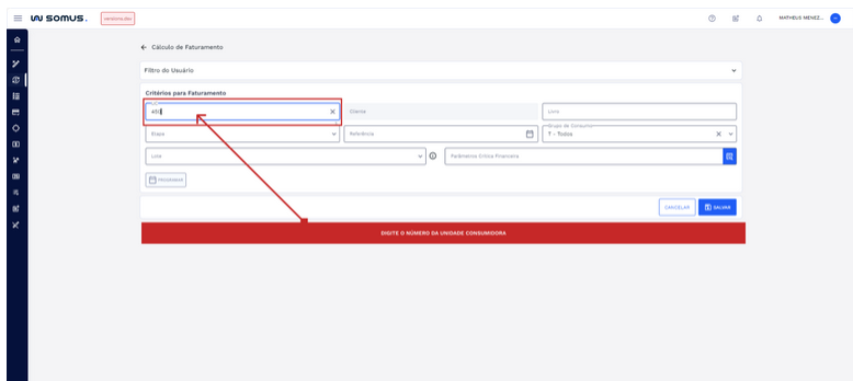 Figura 6: Digite o número da UC
