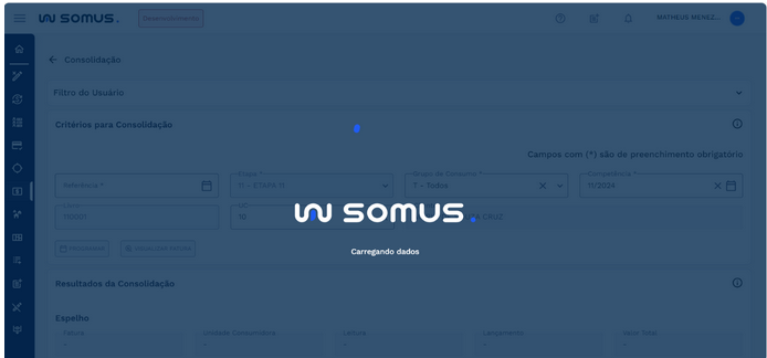Figura 7: Carregando dados da UC