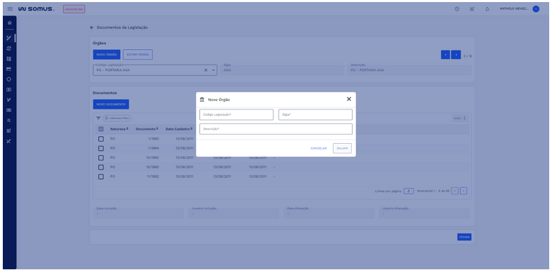 Figura 7: Cadastro Novo Órgão