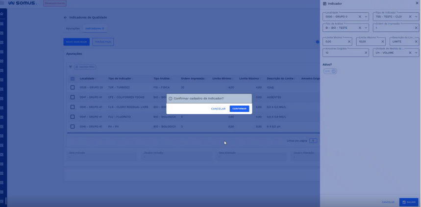Figura 71: Caixa de diálogo - Confirmação do cadastro 