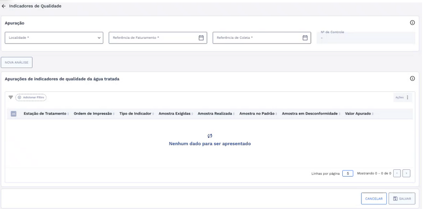 Figura 75: Apuração - Tela em modo de inclusão